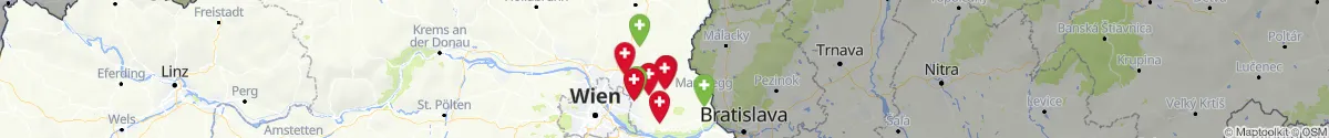 Kartenansicht für Apotheken-Notdienste in der Nähe von Gänserndorf (Gänserndorf, Niederösterreich)